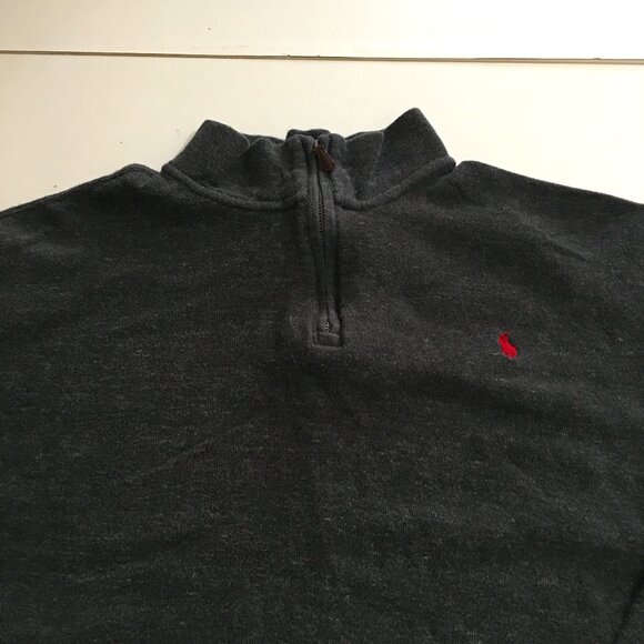 Polo Ralph Lauren Estate Rib Mens 2XL Gray Sweatshirt Pullover 1/4 Zip - Picture 2 of 7